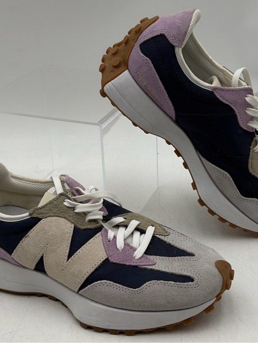 New Balance 327 Sneakers Navy Lavender Purple Gray Suede WS327PAA Women’s Size 9